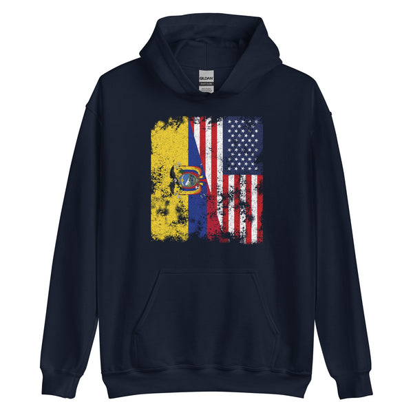 Ecuador USA Flag - Half American Hoodie