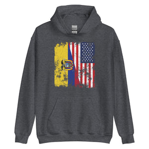 Ecuador USA Flag - Half American Hoodie