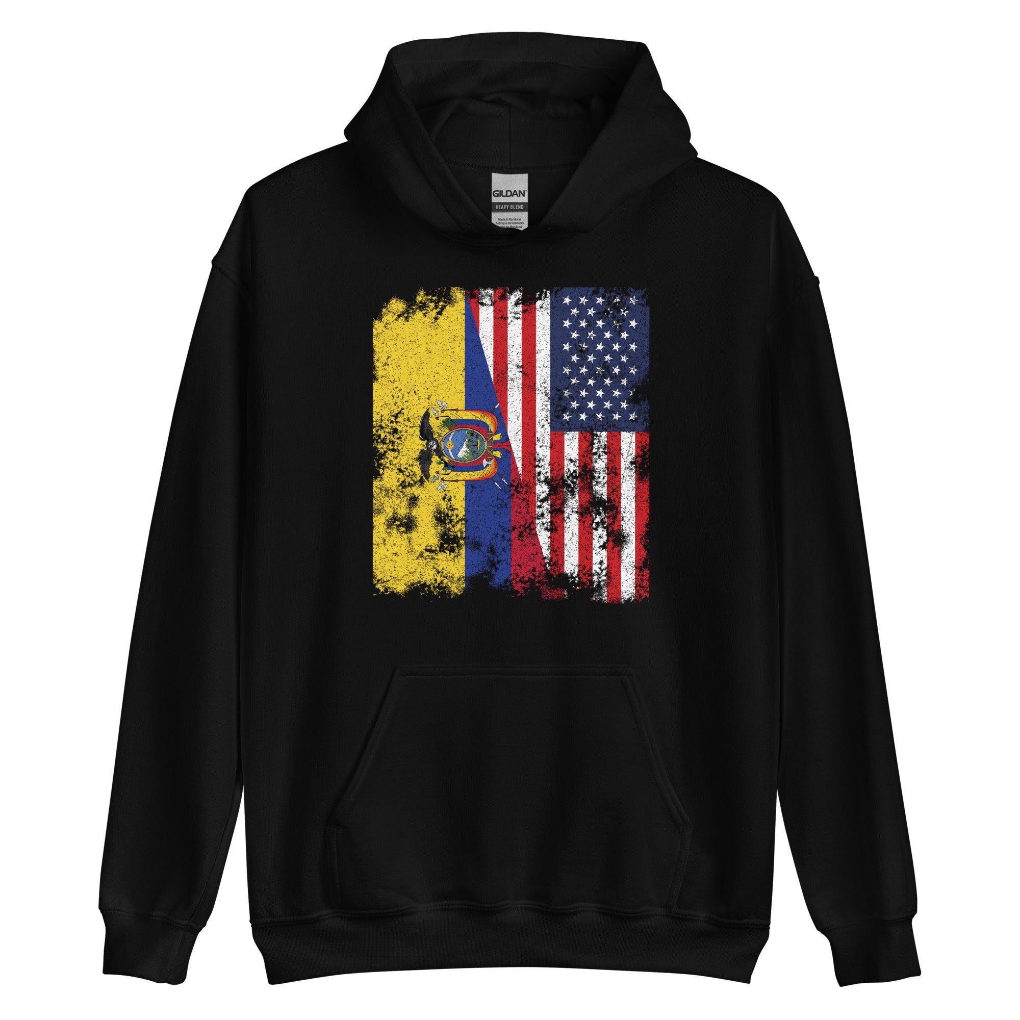 Ecuador USA Flag - Half American Hoodie