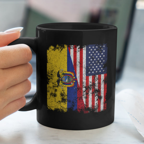 Ecuador USA Flag - Half American Mug