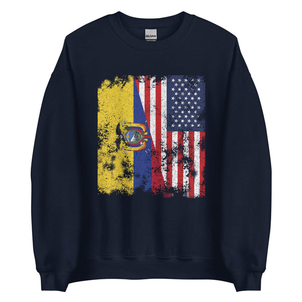 Ecuador USA Flag - Half American Sweatshirt