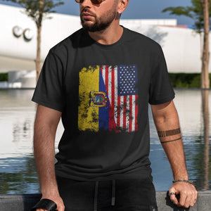 Ecuador USA Flag - Half American T-Shirt