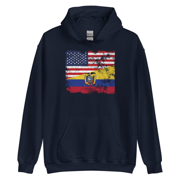 Ecuador USA Flag Hoodie