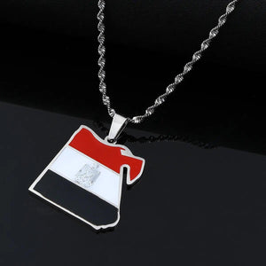 Egypt Flag Map Necklace