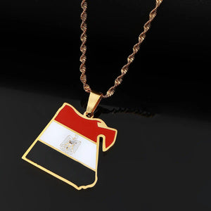 Egypt Flag Map Necklace