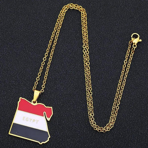 Egypt Flag Map Necklace