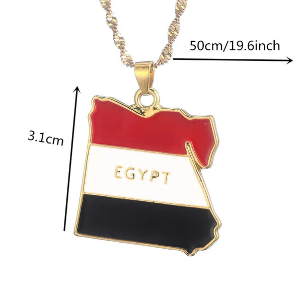 Egypt Flag Map Necklace