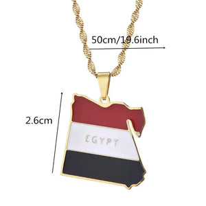 Egypt Flag Map Necklace