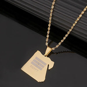 Egypt Flag Map Necklace