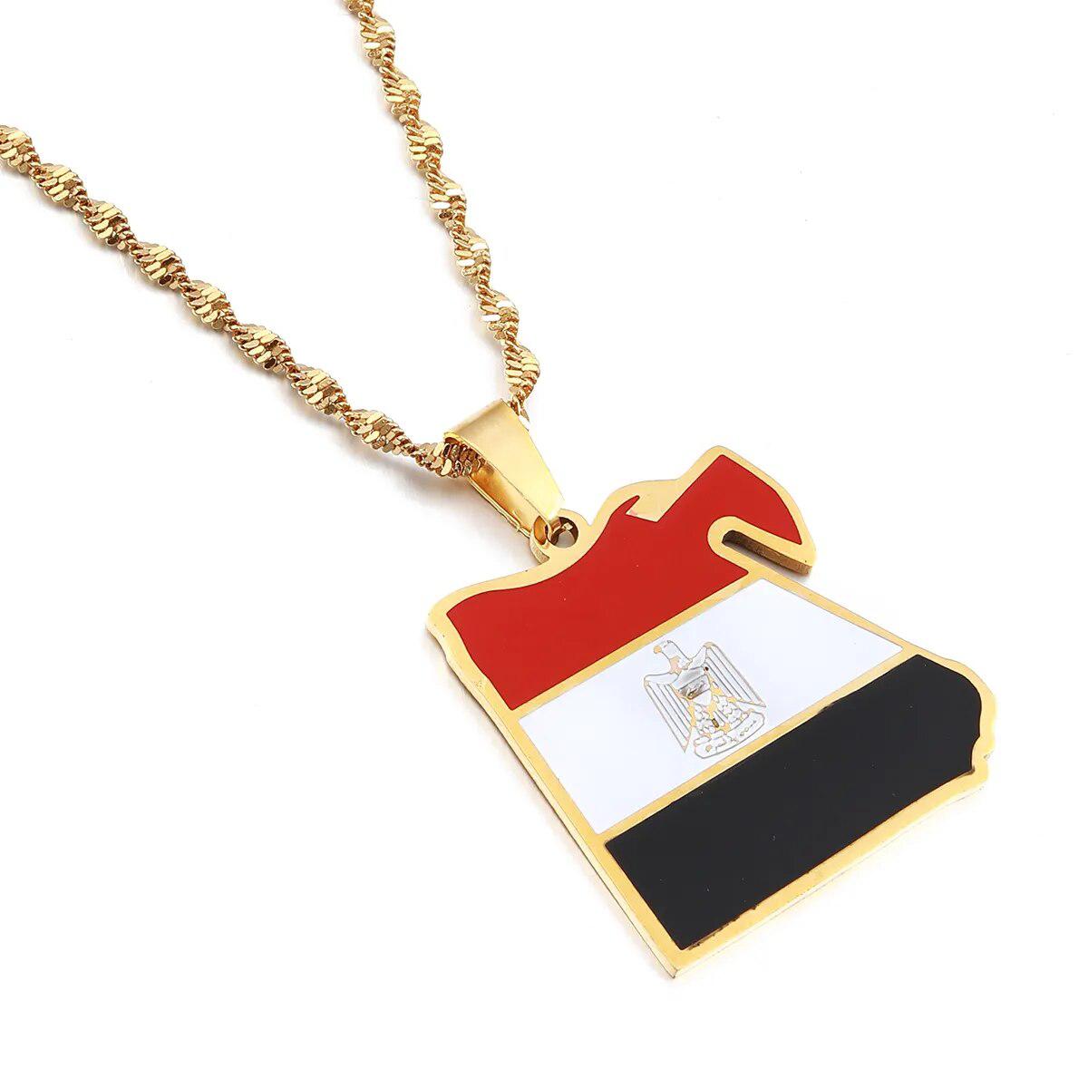 Egypt Flag Map Necklace