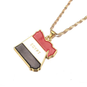 Egypt Flag Map Necklace