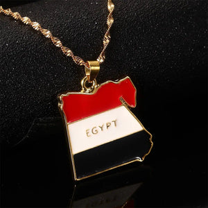 Egypt Flag Map Necklace