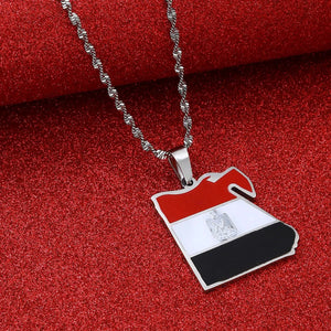 Egypt Flag Map Necklace