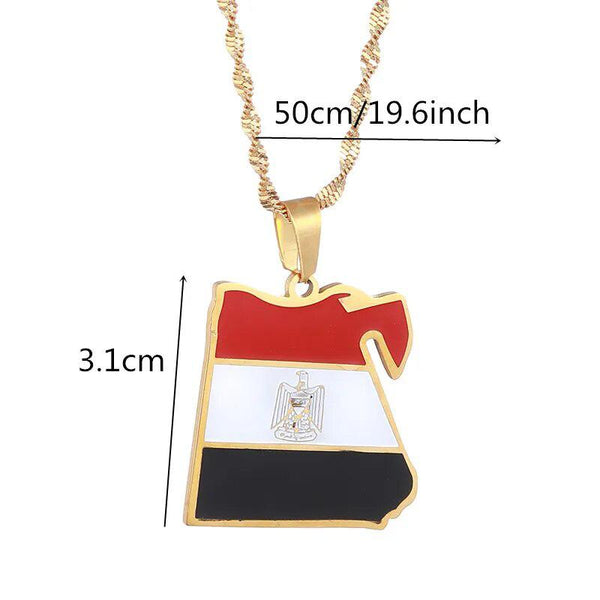 Egypt Flag Map Necklace