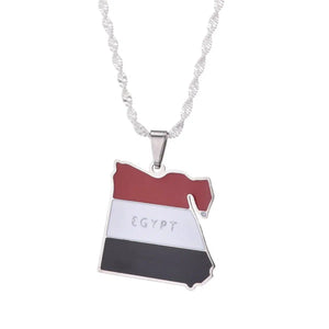 Egypt Flag Map Necklace