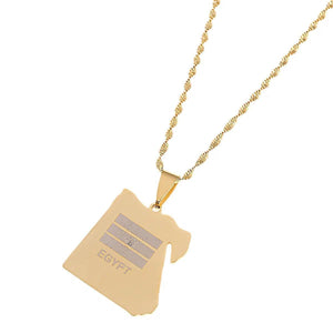 Egypt Flag Map Necklace