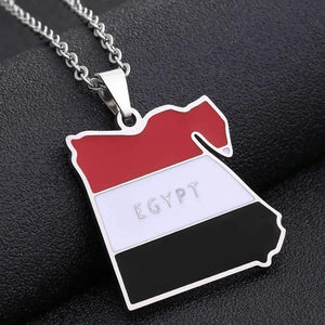Egypt Flag Map Necklace
