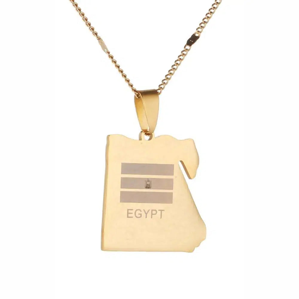 Egypt Flag Map Necklace