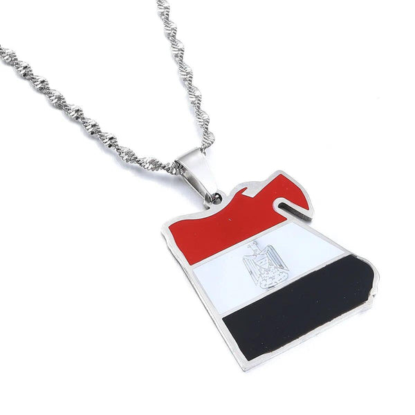 Egypt Flag Map Necklace