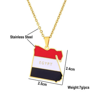 Egypt Flag Map Necklace