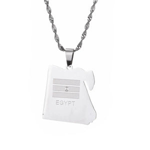 Egypt Flag Map Necklace