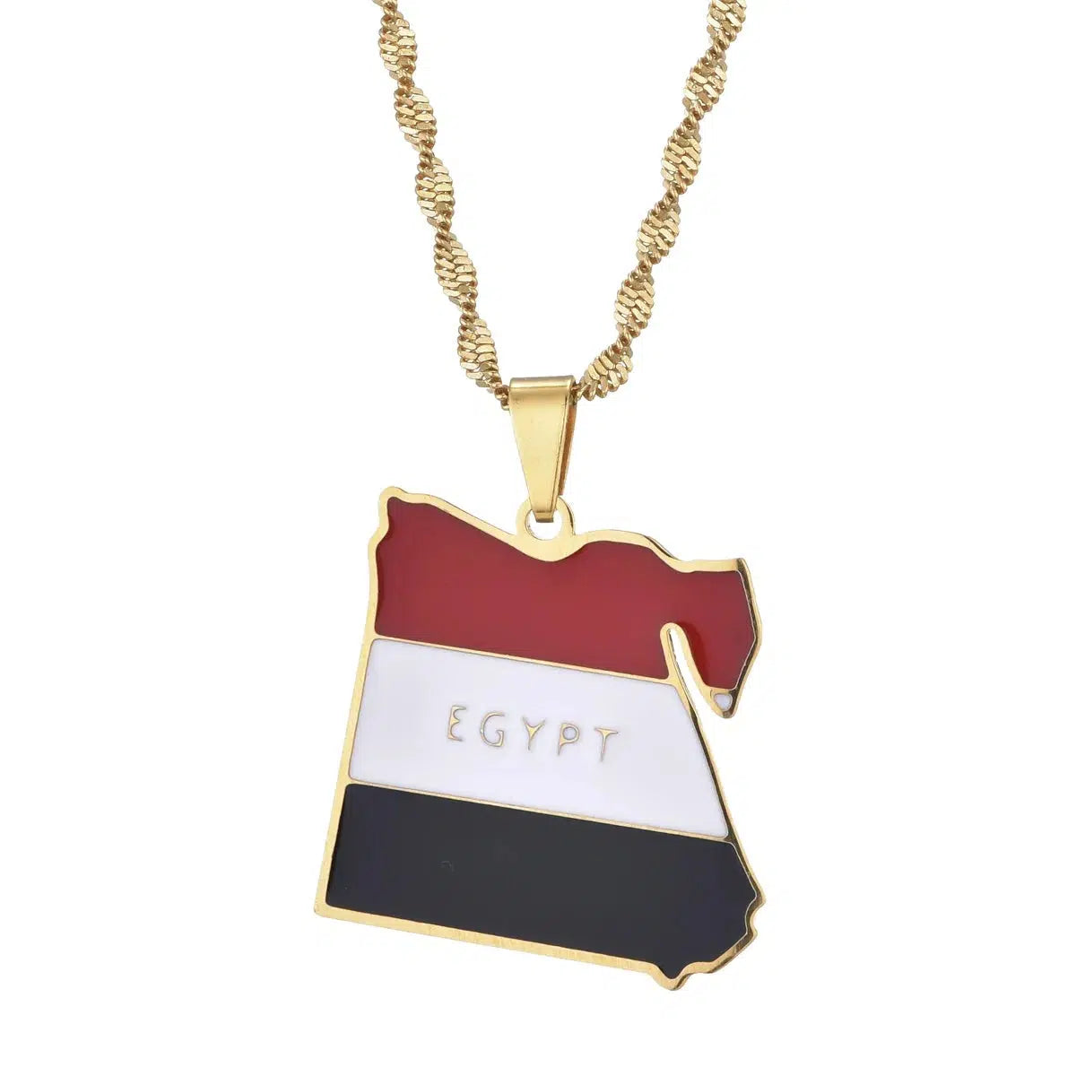 Egypt Flag Map Necklace