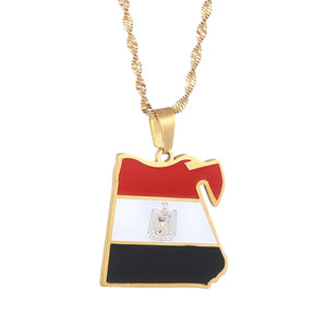 Egypt Flag Map Necklace