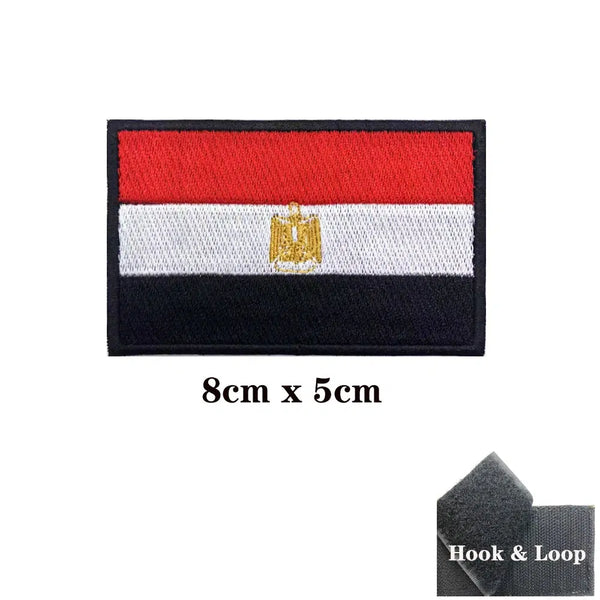 Egypt Flag Patch - Iron On/Hook & Loop Patch