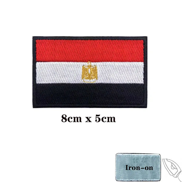 Egypt Flag Patch - Iron On/Hook & Loop Patch