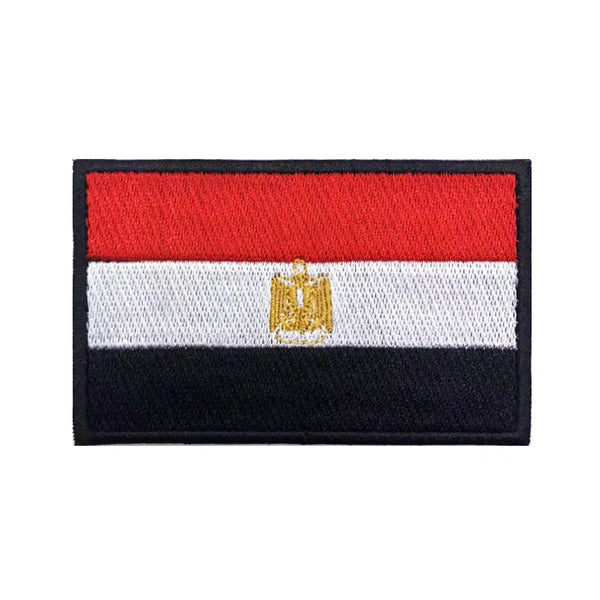 Egypt Flag Patch - Iron On/Hook & Loop Patch