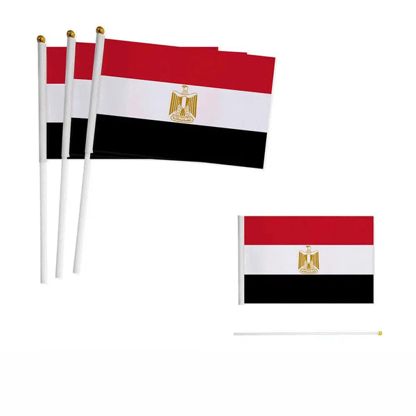 Egypt Flag on Stick - Small Handheld Flag (50/100Pcs)