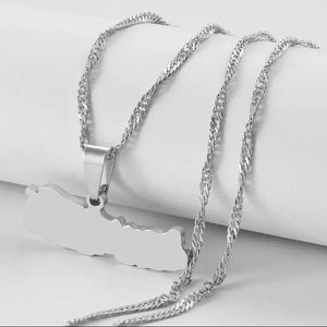 Egypt, Nepal, Sri Lanka, Saudi Arabia, Turkey, Yemen, Qatar Map Necklaces