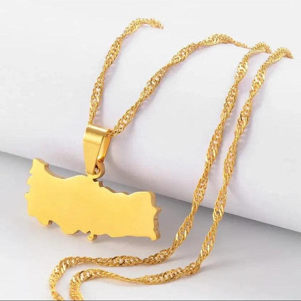 Egypt, Nepal, Sri Lanka, Saudi Arabia, Turkey, Yemen, Qatar Map Necklaces