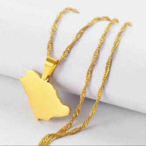 Egypt, Nepal, Sri Lanka, Saudi Arabia, Turkey, Yemen, Qatar Map Necklaces