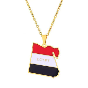 Egypt Flag Map Necklace