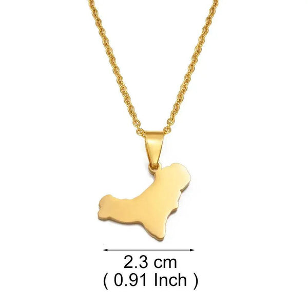 El Hierro Map Necklace