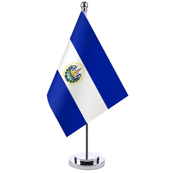 El Salvador Desk Flag - Small Office Table Flag