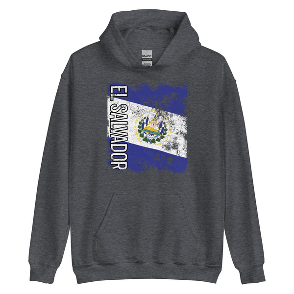 El Salvador Flag - Distressed Flag Hoodie