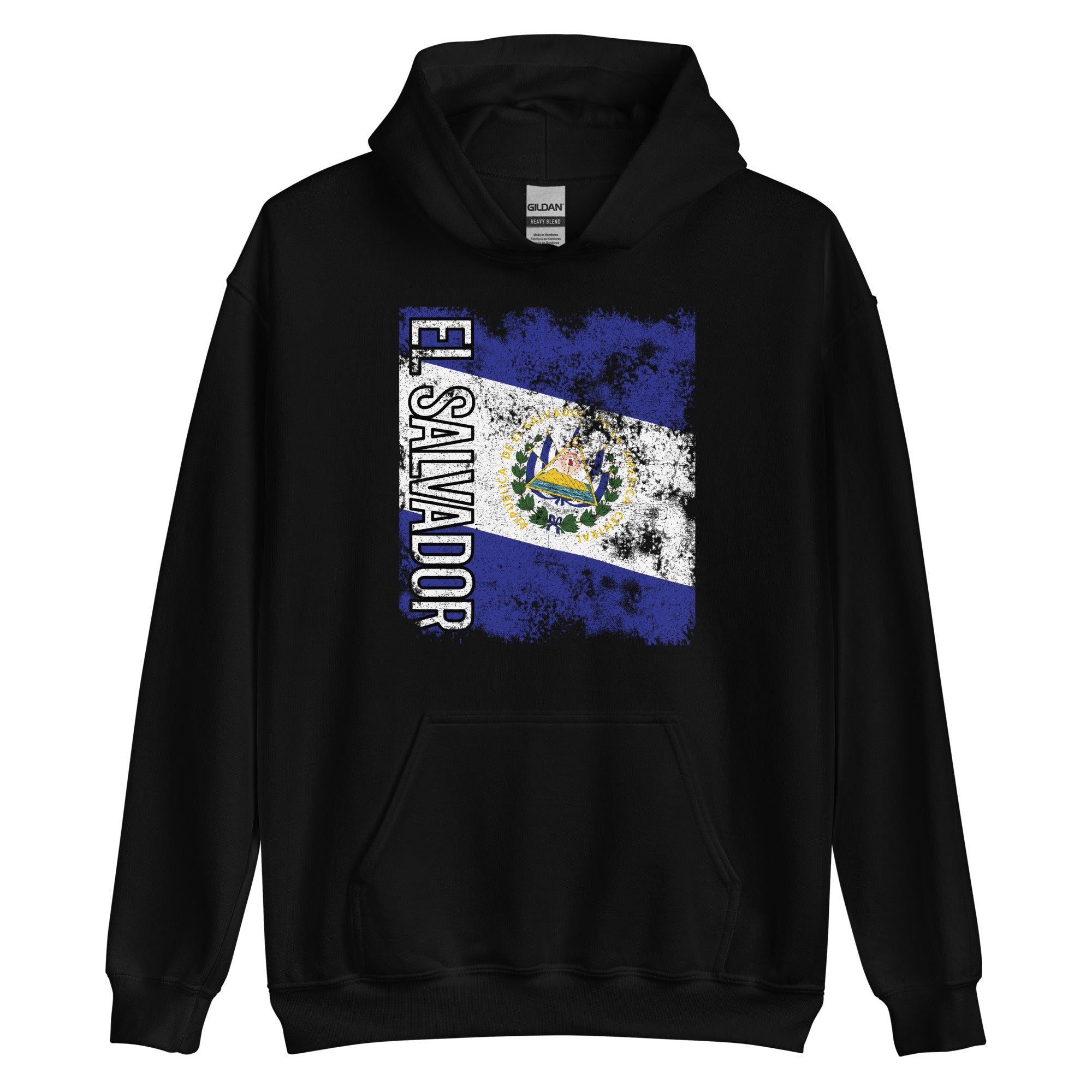 El Salvador Flag - Distressed Flag Hoodie