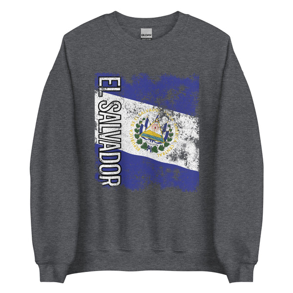 El Salvador Flag - Distressed Flag Sweatshirt