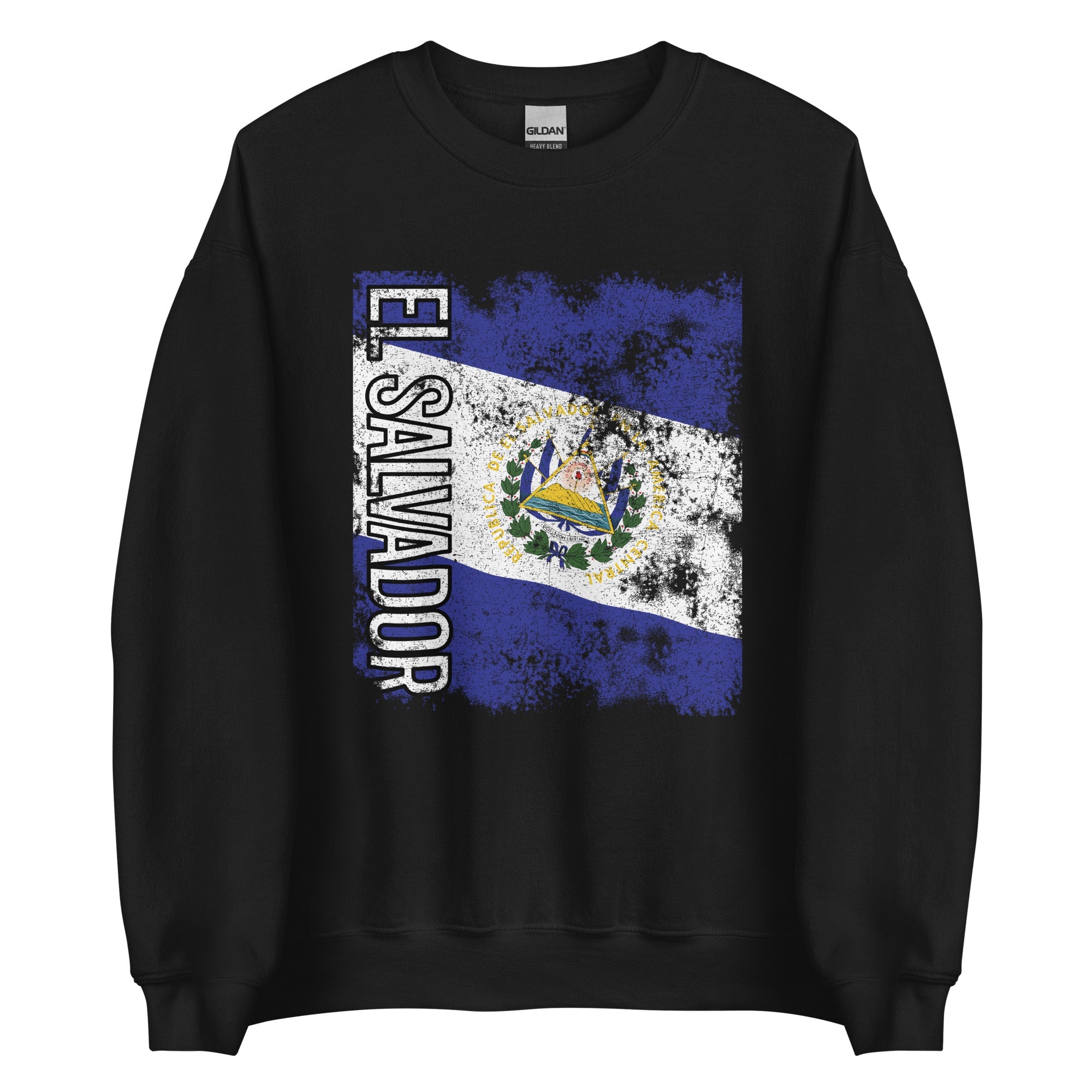 El Salvador Flag - Distressed Flag Sweatshirt