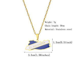 El Salvador Flag Map Necklace