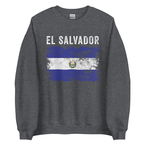 El Salvador Flag Vintage Salvadoran Flag Sweatshirt
