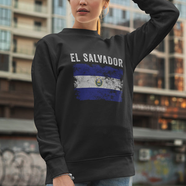 El Salvador Flag Vintage Salvadoran Flag Sweatshirt