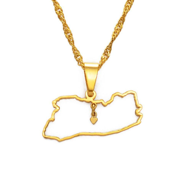 El Salvador Map Necklace