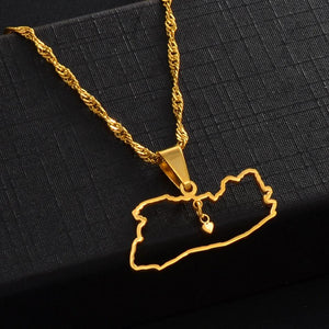 El Salvador Map Necklace