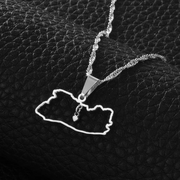 El Salvador Map Necklace