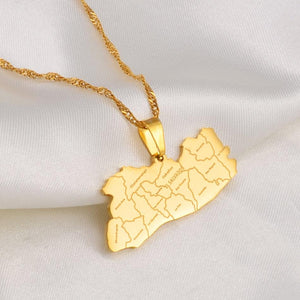 El Salvador Map Necklace