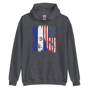 El Salvador USA Flag - Half American Hoodie