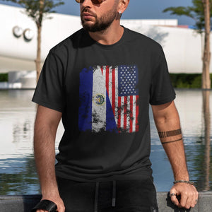 El Salvador USA Flag - Half American T-Shirt